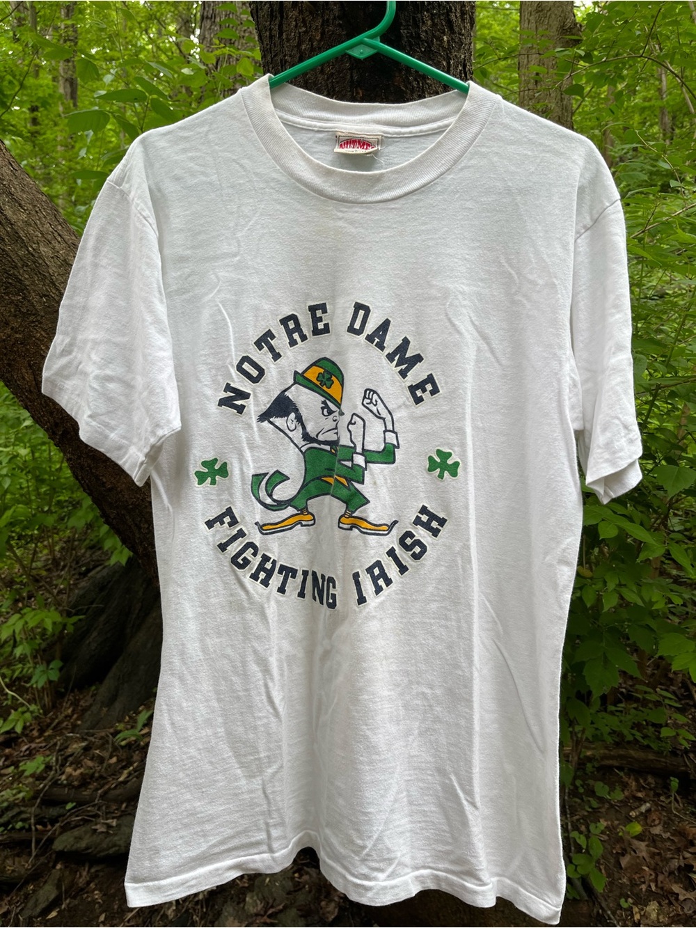 Vintage Nutmeg Mills Single Stitch NOTRE DAME FIGHTIN' IRISH T-Shirt Large
